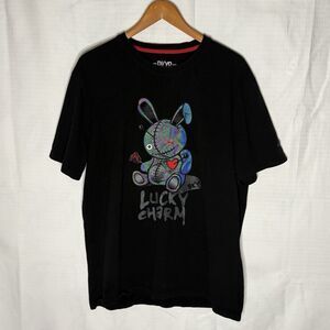 BKYS ~ Lucky Charm Bunny Black T-shirt ( XL )